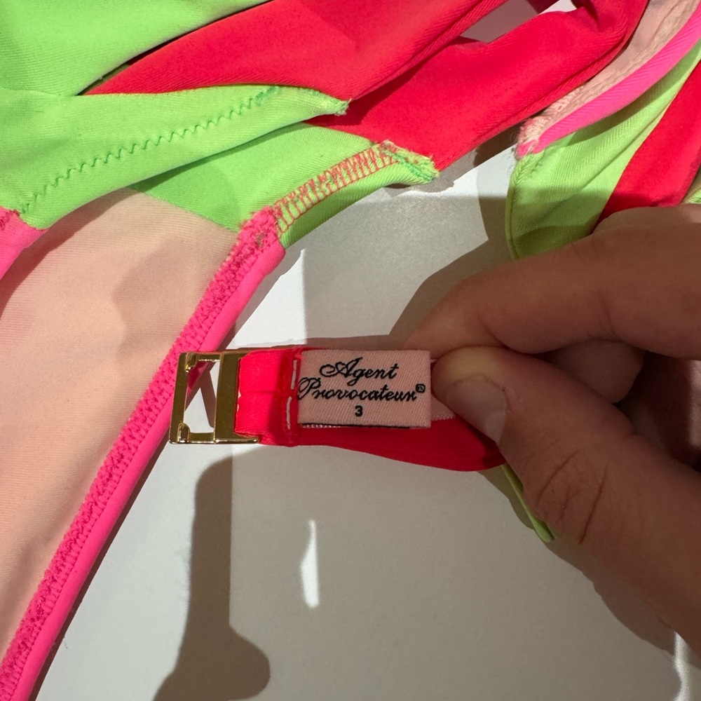 Agent Provocateur Neon Pink and Green Bikini - Picture 5 of 5